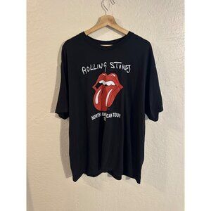 Rolling Stones 2X Black North American Tour 1975 Black & Red Cotton T shirt